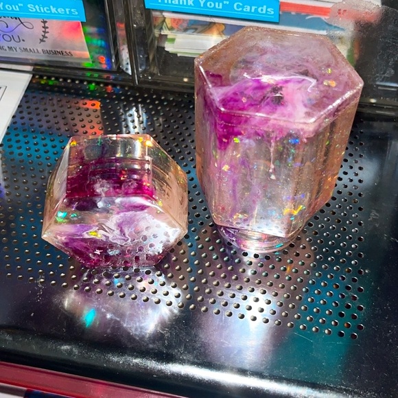 ✨🆕BN!Handmade Resin Art Purple & Holographic Glitter Jar w/Screw On Lid!✨ - Picture 8 of 15